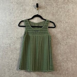 NAIF Sleeveless Army Green Lace Tank Top